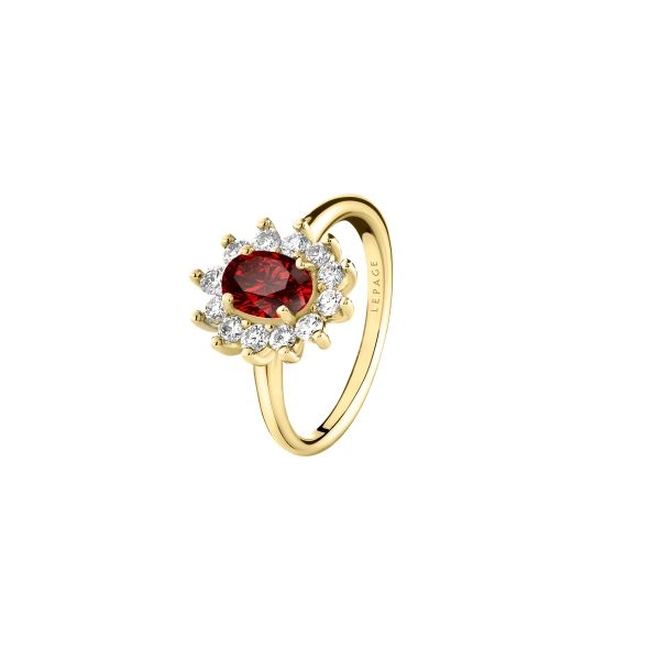 Lepage Daisy ring in yellow gold